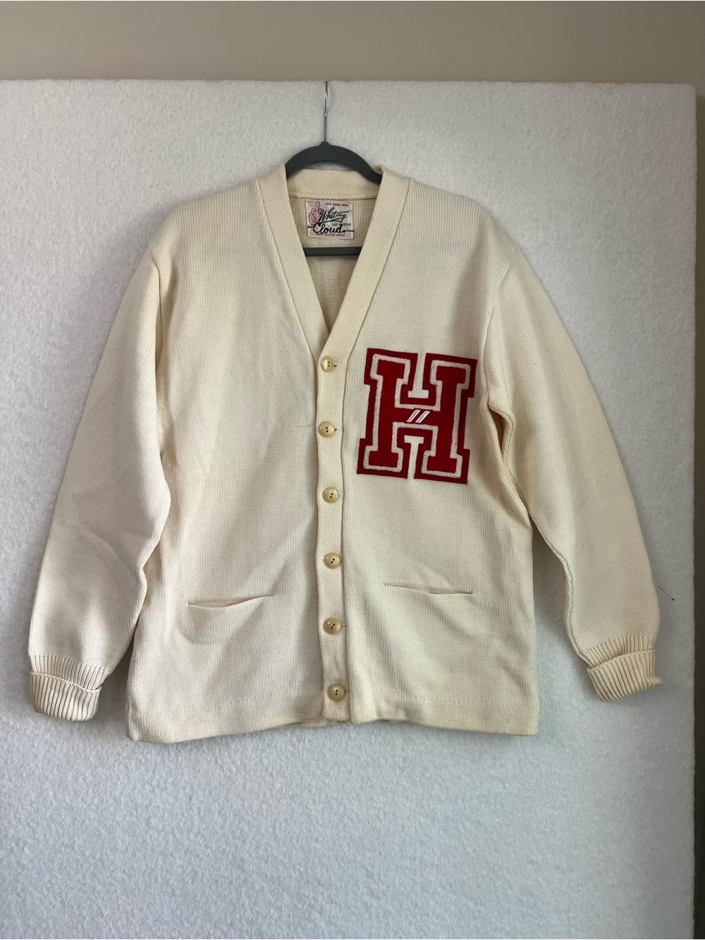 Vintage H.L. Whiting 1950’s/1960’s Varsity Sweater with Red 'H' Patch